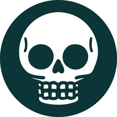 tattoo style icon of a skull