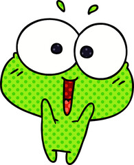 cartoon kawaii excited cute frog