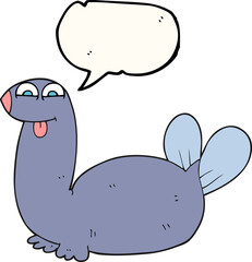 speech bubble cartoon seal