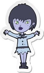 sticker of a cartoon vampire girl