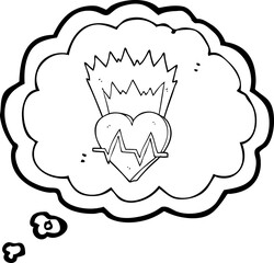 thought bubble cartoon heart rate