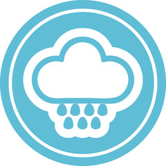 rain cloud circular icon
