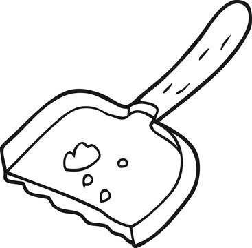 black and white dustpan with debris clip art preview