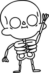 friendly skeleton waving