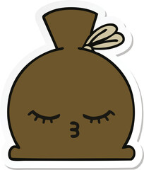 sticker of a cute cartoon sack