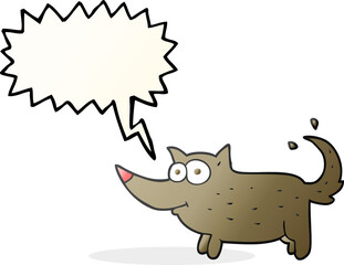 speech bubble cartoon dog wagging tail