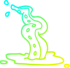 Fototapeta premium cold gradient line drawing cartoon spooky tentacle