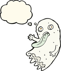 gross cartoon ghost with thought bubble