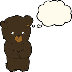 cute cartoon black bear with thought bubble