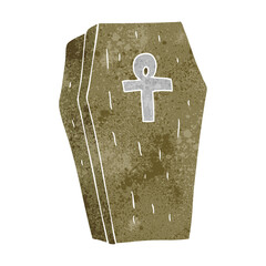 Obraz premium retro cartoon spooky coffin