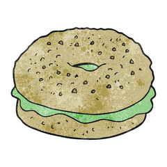 textured cartoon bagel