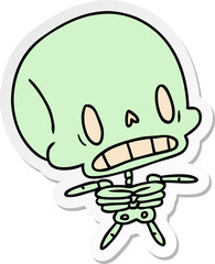 sticker cartoon kawaii cute dead skeleton