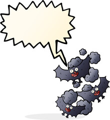 cartoon bats with speech bubble