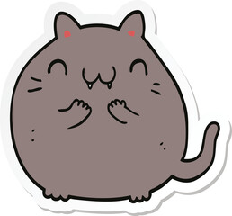 sticker of a happy cartoon cat