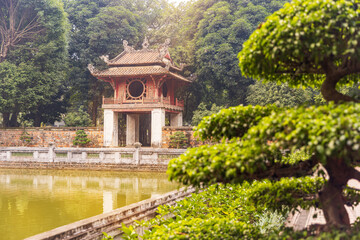 Fototapeta na wymiar Famous historic Temple of Literature in Hanoi, Vietnam
