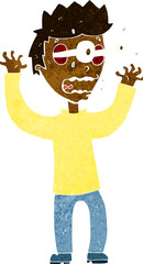 cartoon terrified man