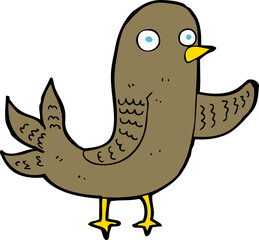 cartoon waving bird