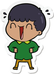 Obraz premium sticker of a laughing cartoon man