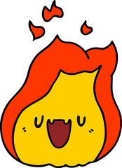 cartoon kawaii cute fire flame