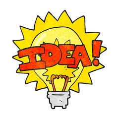 textured cartoon idea light bulb symbol