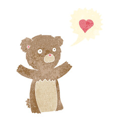 cartoon teddy bear with love heart