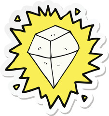 sticker of a cartoon shining crystal