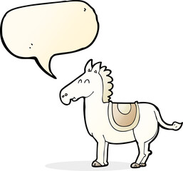 cartoon donkey with speech bubble