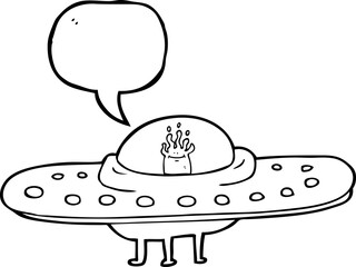 speech bubble cartoon flying saucer