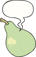 cartoon pear and speech bubble