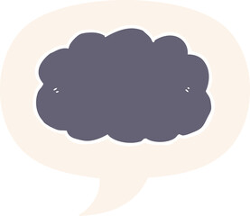 cartoon cloud and speech bubble in retro style