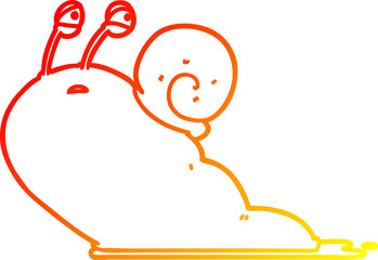 warm gradient line drawing cartoon slug