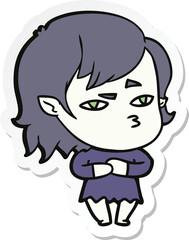 sticker of a cartoon vampire girl