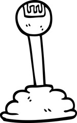 line drawing cartoon gear stick