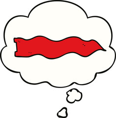 cartoon waving banner and thought bubble