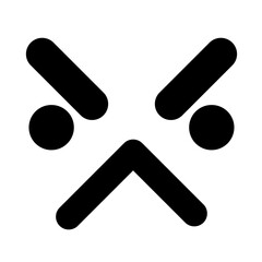 simple annoyed face icon