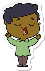 sticker of a cartoon man talking