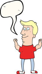 Obraz premium speech bubble cartoon celebrating man