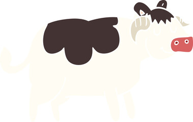 flat color style cartoon cow