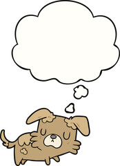 cartoon dog and thought bubble