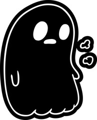 cartoon icon of a kawaii cute ghost