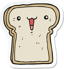 sticker of a cute cartoon toast