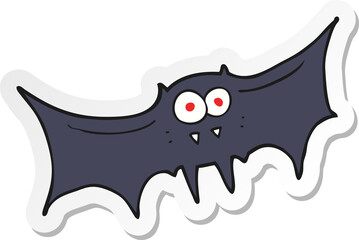 sticker of a cartoon vampire bat