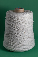 cotton string on a green background