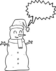 speech bubble cartoon snowman