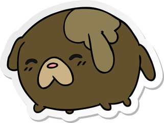 sticker cartoon of cute kawaii dog