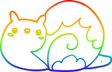 rainbow gradient line drawing cute cartoon snail