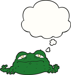 cartoon ugly frog and thought bubble