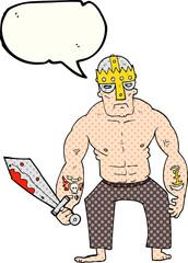 comic book speech bubble cartoon warrior