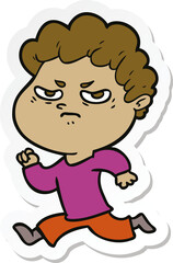 Obraz premium sticker of a cartoon angry man