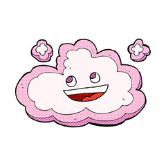 cartoon happy pink cloud